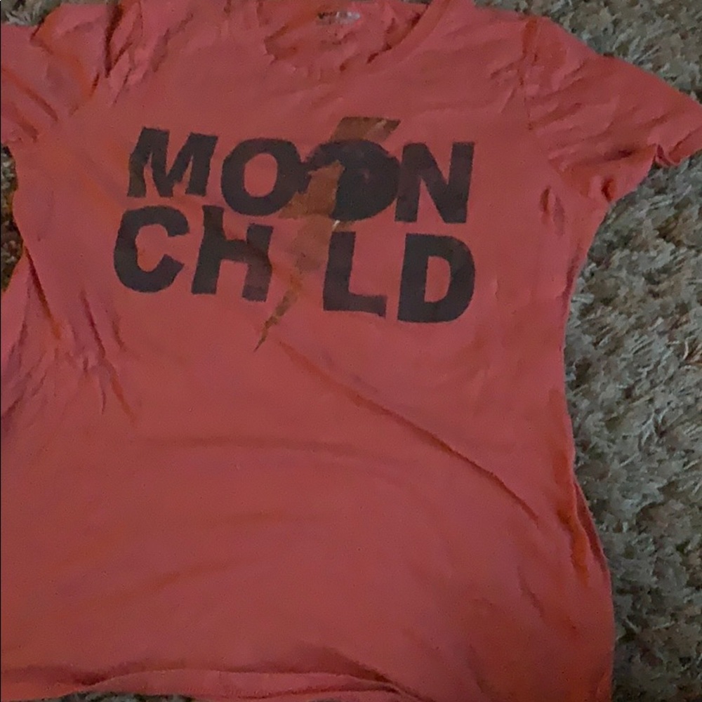 Pink short sleeve moon child shirt
